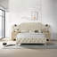 Mobilier de chambre contemporain capitonné en tissu beige avec panneau de lit et tête de lit à tête de lit capitonnée 1pc