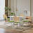 Velvet And Teddy Fabric Upholstered Side Chair With Cane Rattan Back-1464385427-1464385424