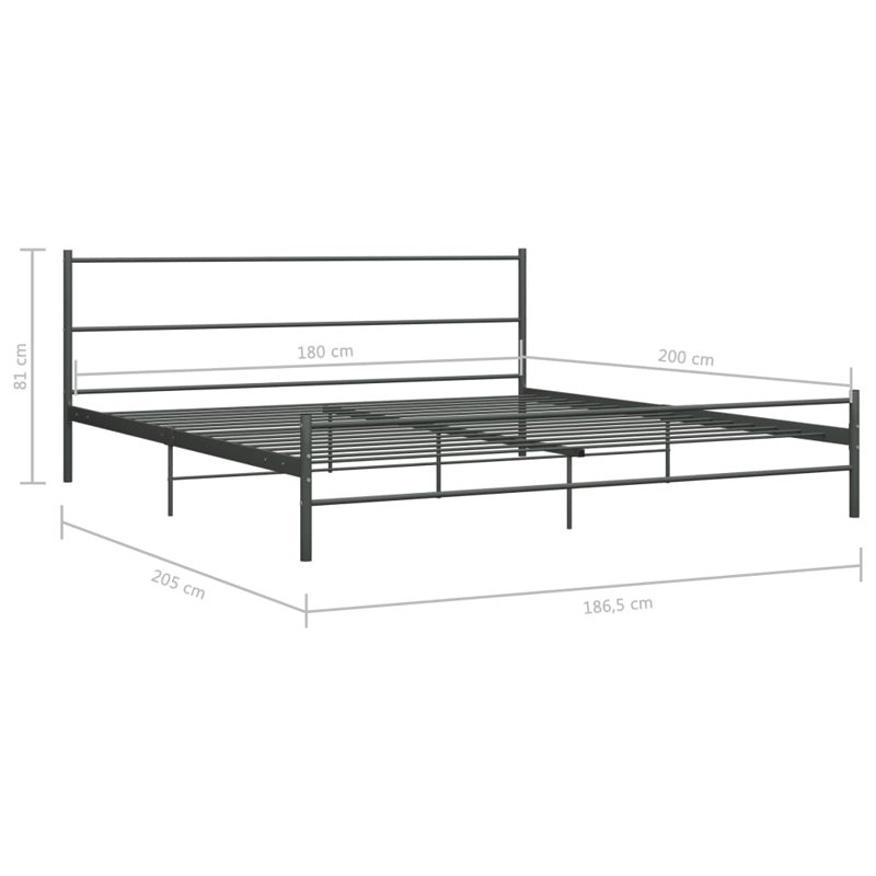 Del Mesa Metal Bed Frame, 180 x 200cm, grey