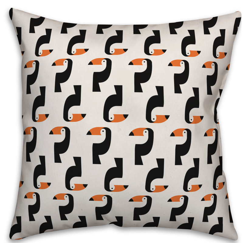 Coussin décoratif d'intérieur/d'extérieur, Pas de bourre, H 16 po x l 16 po, Orange