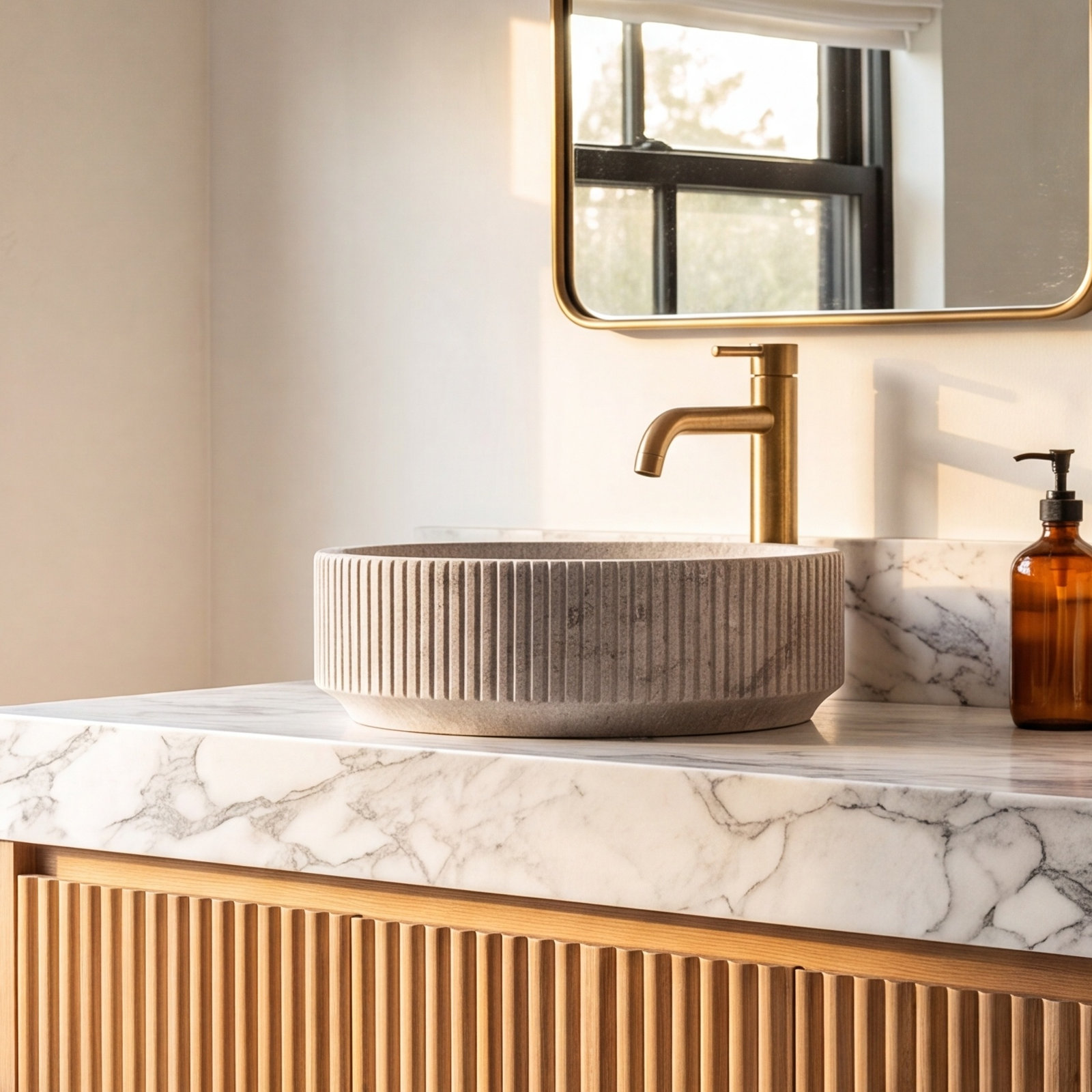Goleta Marble Round Vessel Sink
