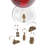 Grapevine Gold Vineyard Wine Charms