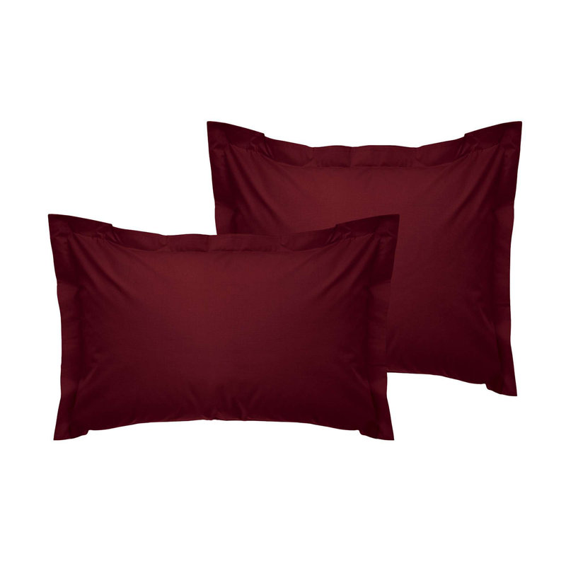 Ensemble de taies d'oreiller en satin Oxford (2 pièces), Rouge