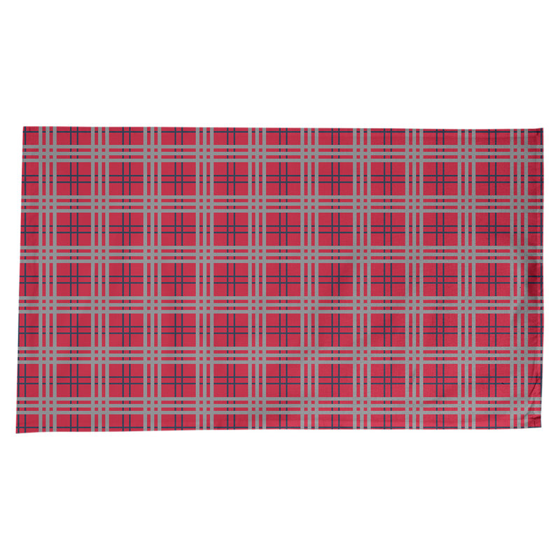 Nappe en mélange de coton à carreaux, Rouge / bleu marine / argent