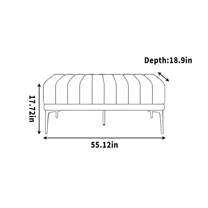 Banc de vestiaire et vestiaire, H 17,72 po x l 55,12 po x P 18,9 po