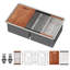 Évier de cuisine 32 pouces à double cuve encastrable en acier inoxydable calibre 16 avec accessoires 32 pouces Workstation Ledge