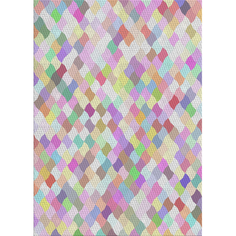 Tapis rouge/rose tissé à la machine, Rectangle 3 pi x 5 pi