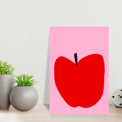 Pomme rouge audacieuse, art coloré classique