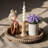 Round Distressed Beaded Wooden Decorative Tray-129030254