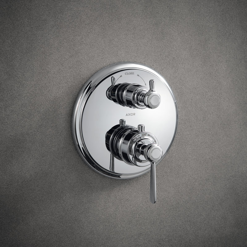 AXOR Montreux Thermostatic Trim With Volume Control And Diverter Valve Trim Only, Chrome