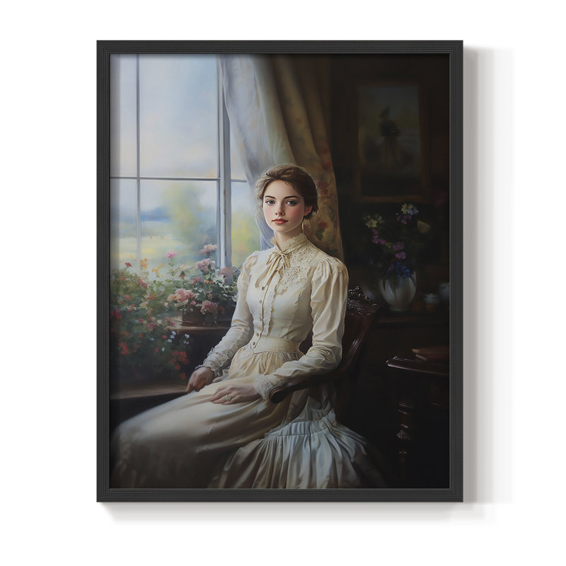 Reproduction encadrée WOMEN Series CCXLV - bois massif, H 11 po x l 9 po, Noir, noir, noir, noir