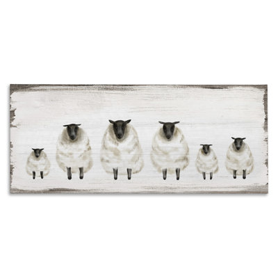 Fluffy Farm Sheep Herd Rustic Country Animals
