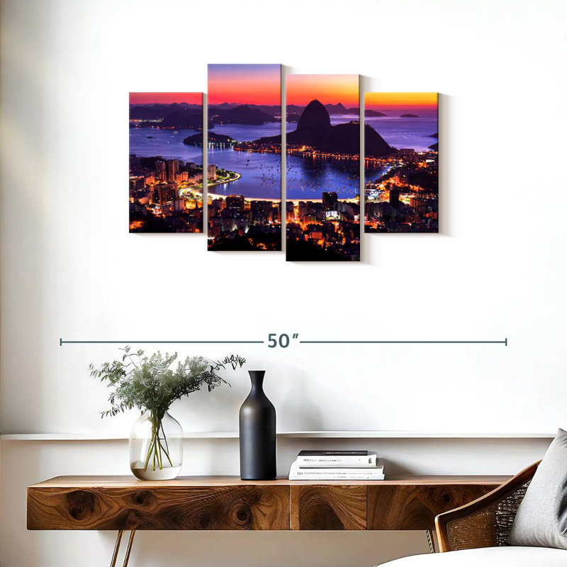 Nicci Rio De Janeiro au lever du soleil, H 22 po x l 36 po