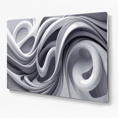 Biomorphic Abstraction 12, art mural gris en métal