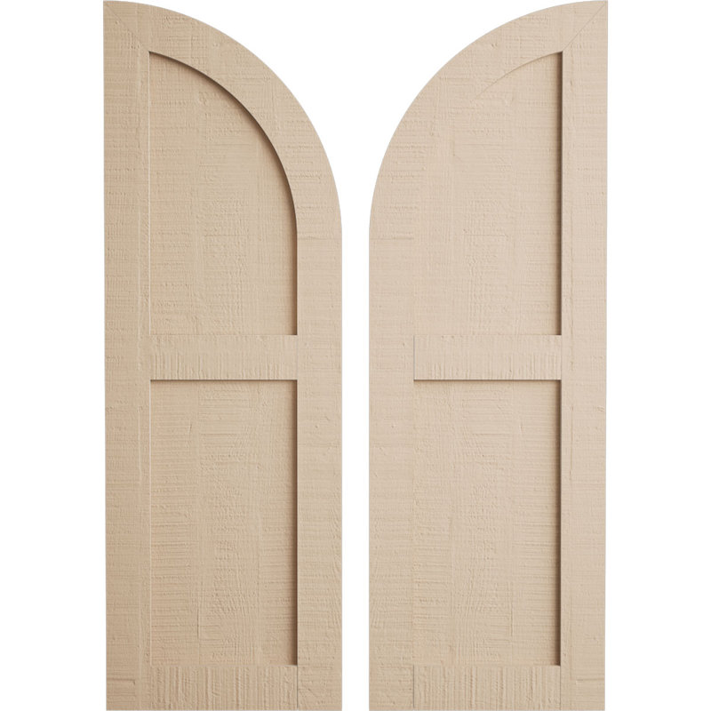Timberthane deux panneaux plats égaux avec quarts de rideaux en faux arche (par paire), L 18 po, H 72 po