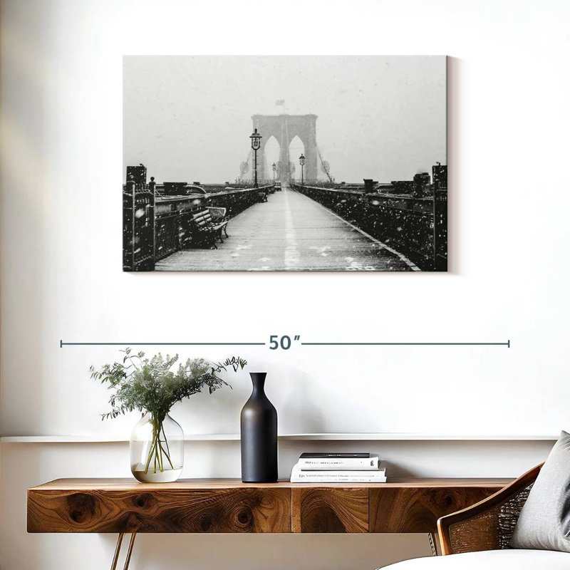 Nicci Winter au pont de Brooklyn, H 24 po x l 36 po