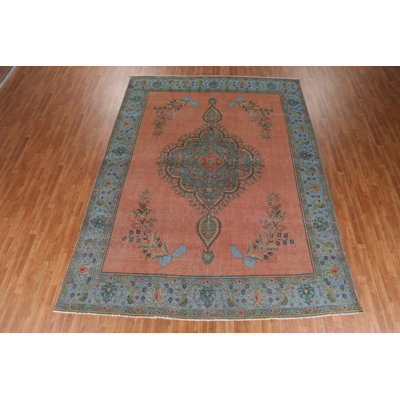 Ivadean One-of-a-Kind 9'4" X 12'4" 1970s Wool Area Rug in Red