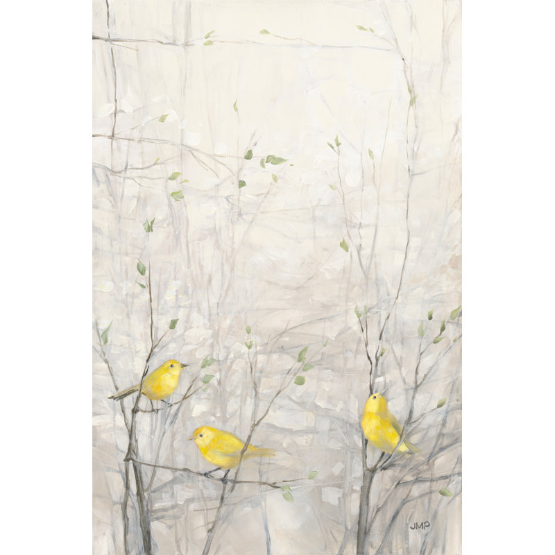 " Birds In Trees I ", 12" H x 8" W, No, Maple Floater Framed