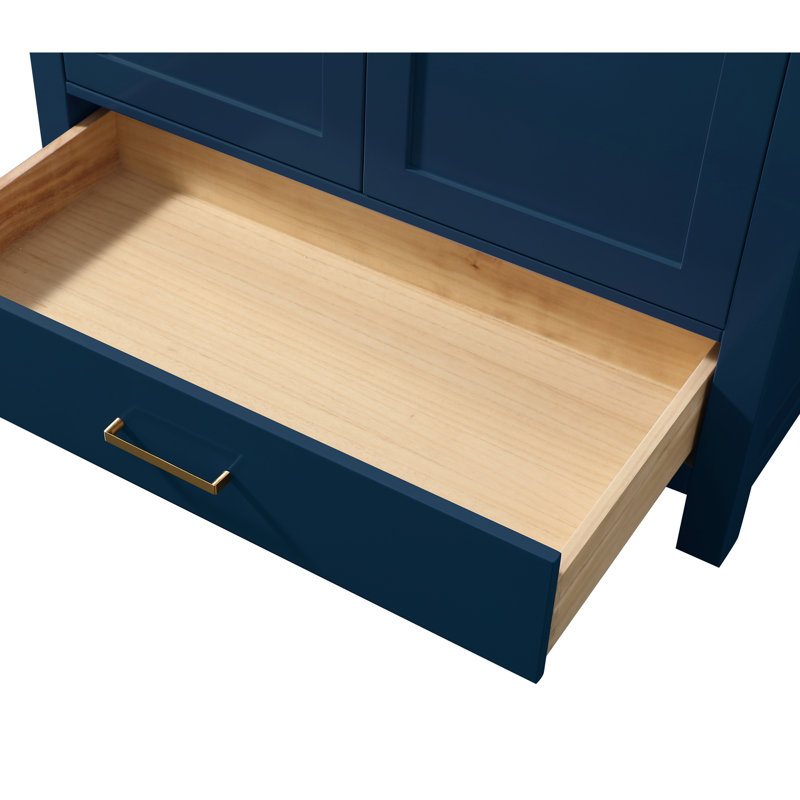 Ensemble de meuble-lavabo simple 37 po Mccaslin, Bleu