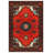 Mattis Red Blue Brown Moroccan Machine Printed Cotton Polyester Area Rug-1546548688