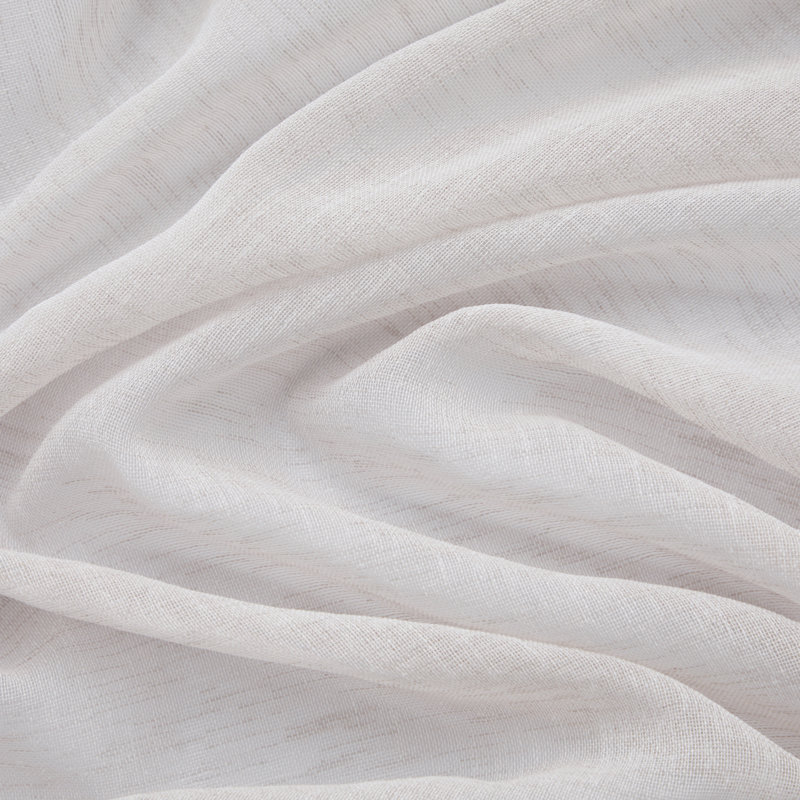 Hailey Faux Linen Sheer Curtain Panels, 54" W x 54" L, Cream