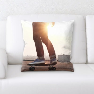 Trotter On a Skateboard Throw Pillow