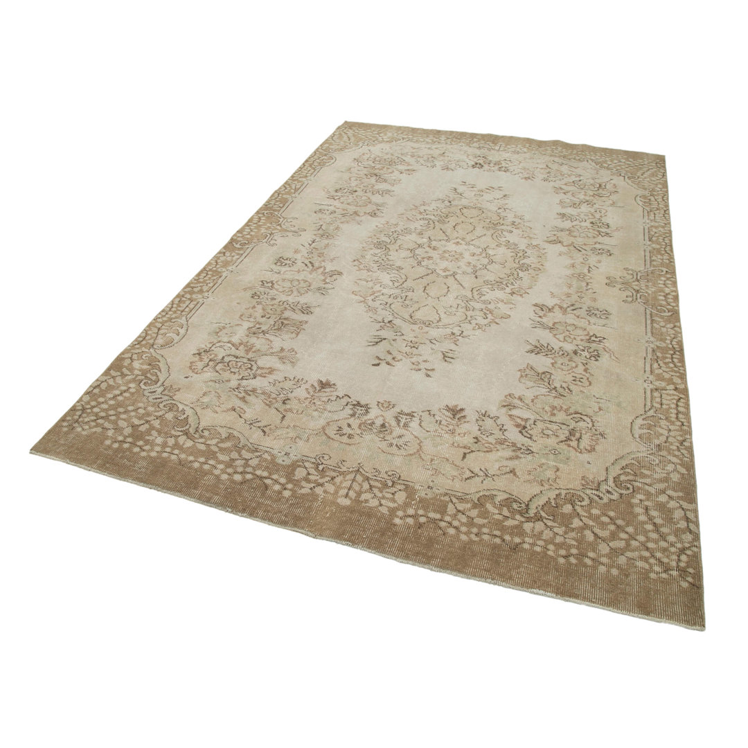Vintage Beige Vintage Wool Handmade Area Rug