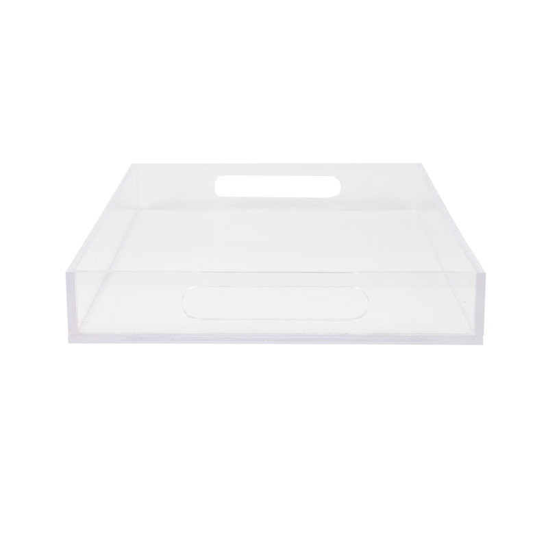 Clear Acrylic Letter Tray with Handles and Anti-Slip Feet