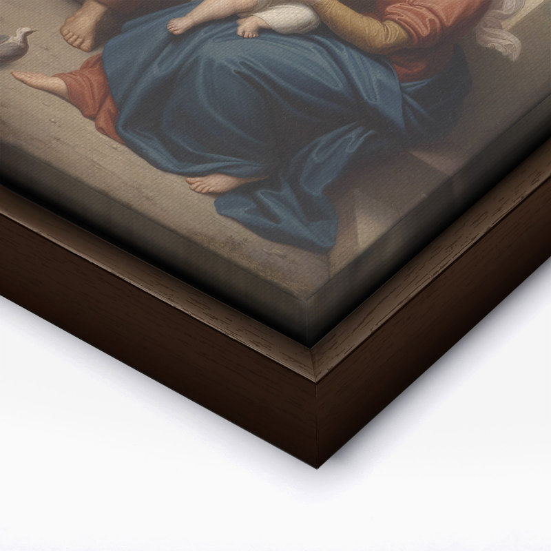 Sainte Famille, Canevas, Encadrement brun, H 11 po x l 14 po
