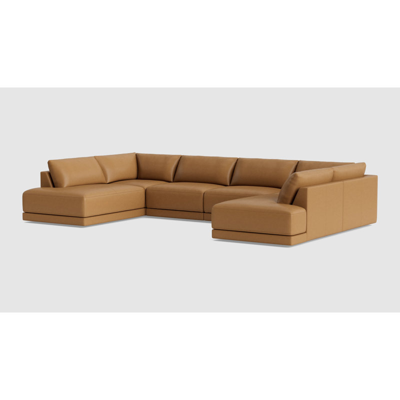 Eva Sectional, Leather - Butterscotch