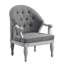 Chaise grise en tissu gris et blanc antique