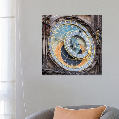 Astronomical Clock In Prague, Czech Republic by Jan Becke - Wrapped Canvas Print