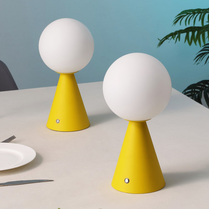 Lampe de table à intensité réglable à intensité variable avec globe tactile 11,75 "Macie, Jaune