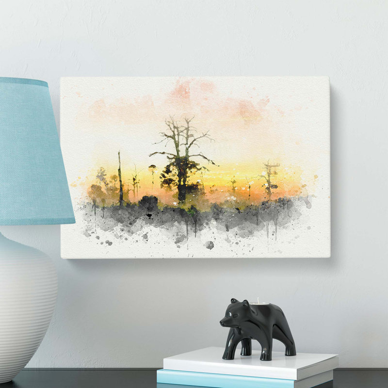 Fog over Woodland in Abstract - Wrapped Canvas, 61 cm H x 91.4 cm W