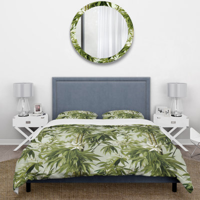 Bamboo Sanctuary II - Ensemble de housse de couette oriental - Microfibre de polyester
