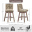 Tabouret de bar pivotant à 360 ° Terron avec pieds en bois massif Terron-114466690-117276413
