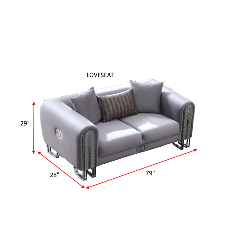 Janyll 2 - Piece Velvet Living Room Set, Gray