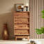 Commode double à 4 tiroirs de style rétro avec design biseauté pour des solutions de rangement organisées et élégantes