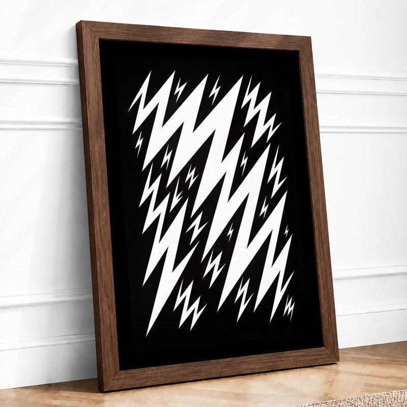 Electric Geometry Geometric - Print, A2 - 59.4 x 42.0 cm, Walnut