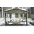 Sunjoy 12 x 12 ft. Gazebo with 2-Tier Canopy Roof, Outdoor Backyard Steel Frame Soft Top Gazebo with Ceiling Hook and Mesh Netting