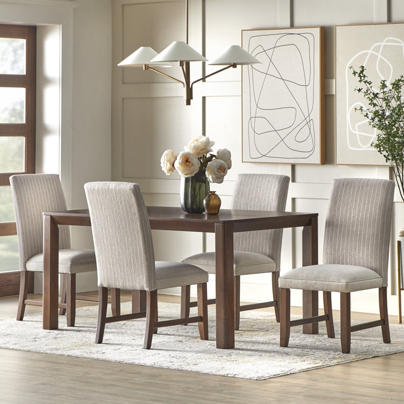 Custer Dining Set, Beige, 5 Pieces: Table, 4 Chairs