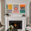 «Abstract Vibrant Color Blocks Mid-Century Multicolor Color Block Shape Abstract Geometric», ensemble de 3 impressions sur toile flottante-75849580-124478666