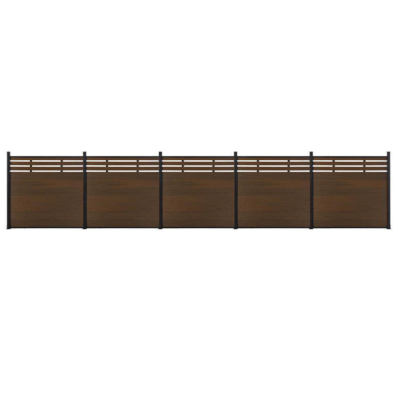 Panneaux de clôture d'intimité semi-fermés 6 pi avec poteau, finition granulée, 6 ft. H x 24 ft. W, Brun