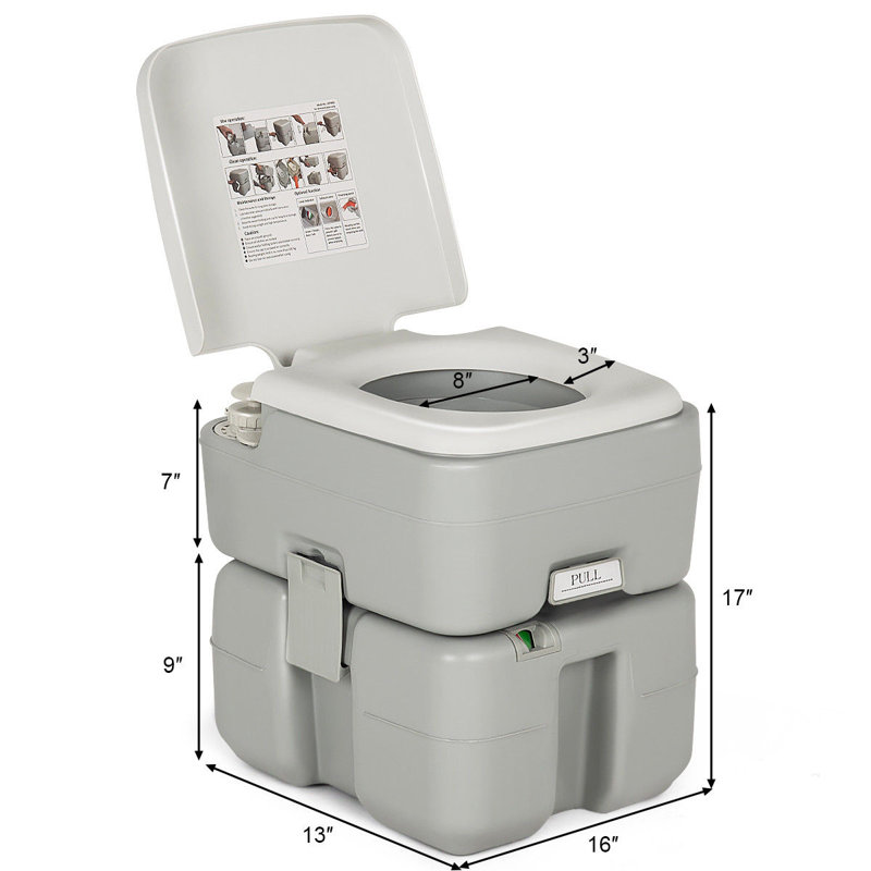 Toilette portative rectangulaire portative 0,052 GPF (économe en eau) (siège inclus)