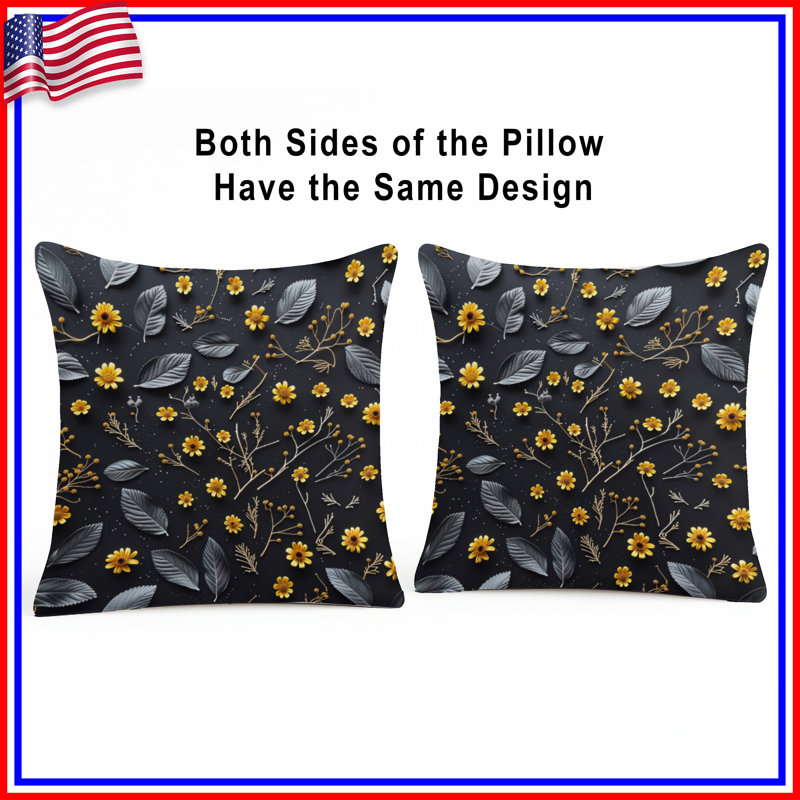 Coussin Floral, 20 po x 20 po