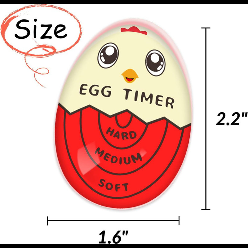 Egg Timer For Boiling Eggs Soft Hard Boiled Egg Timer That Changes Colour When Done,Red