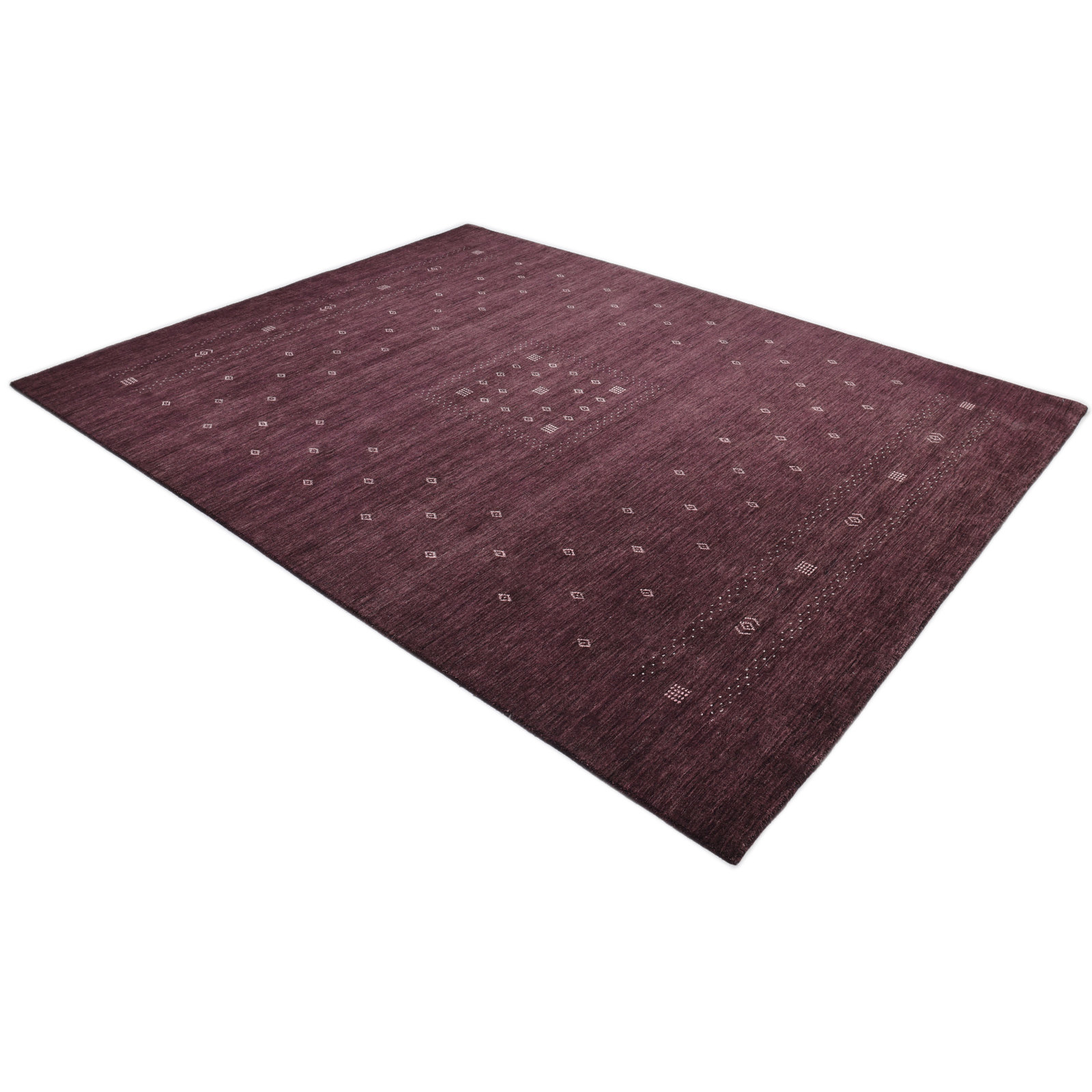 Simi Hand Knotted Cotton/Wool Southwestern Area Rug, Rectangle 10' x 14', Eggplant