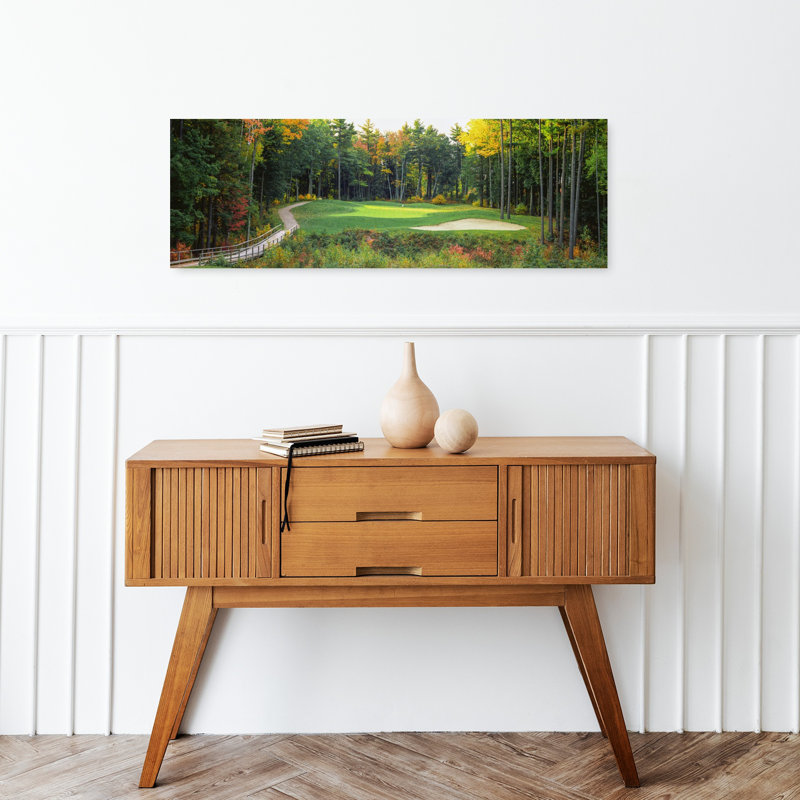 Parcours de golf, Nouvelle-Angleterre, États-Unis, paysage contemporain abstrait, art mural, H 12 po x l 36 po