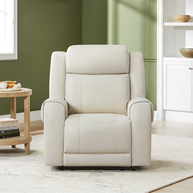 Winslow 37.2'' W Manufactured Wood Recliner, Cream