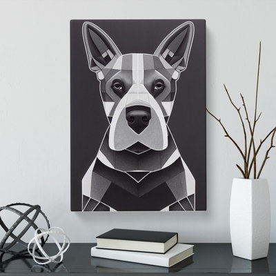Trianon English Bull Terrier Cubism - Wrapped Canvas Print